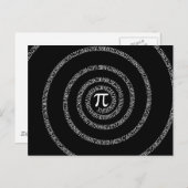Spiral voor Pi Typografie op zwart Briefkaart (Voorkant / Achterkant)