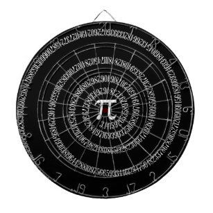 Spiral voor Pi Typografie op zwart Dartbord