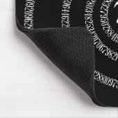 Spiral voor Pi Typografie op zwart Muismat (Hoek)
