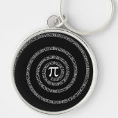 Spiral voor Pi Typografie op zwart Sleutelhanger (Voorkant)