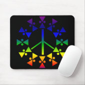 Spiral voor Rainbow Peace Sign Muismat (Met muis)