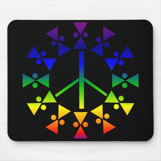 Spiral voor Rainbow Peace Sign Muismat (Voorkant)