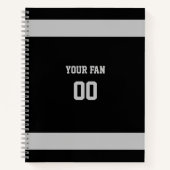 Spiral voor Silver- en Black Football Notitieboek (Voorkant)