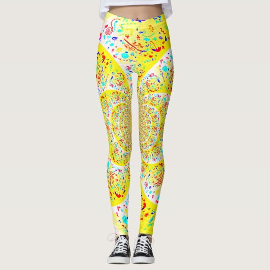 Spiral Yellow Leggings (Voorkant)