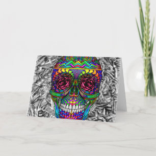 Spiral Zen Candy Skull Abstract Art Dead Head Kaart