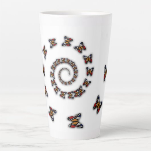 Spirale Butterflies Latte Mok (Voorkant)