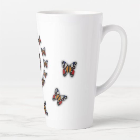 Spirale Butterflies Latte Mok (Rechts)