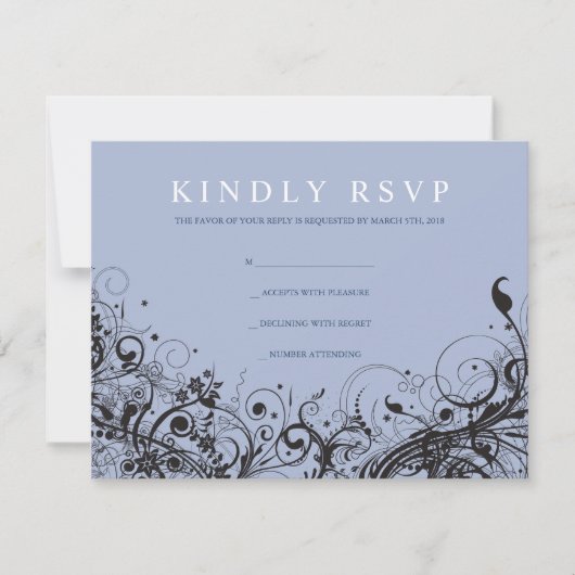 SPIRALE EN STARS Joodse bruiloft Reply Card RSVP Kaartje (Voorkant)