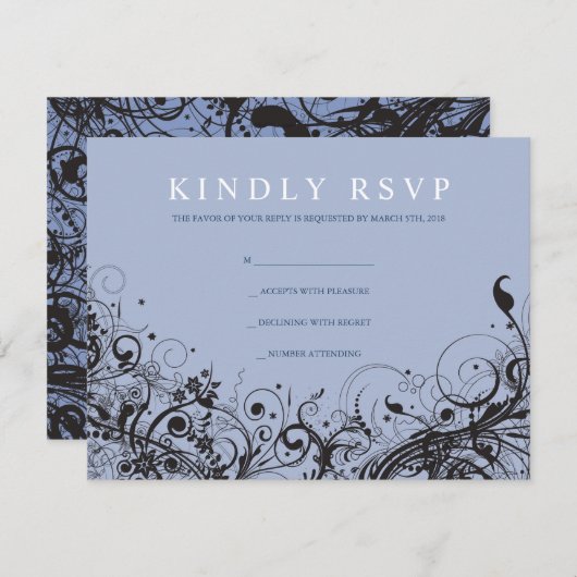 SPIRALE EN STARS Joodse bruiloft Reply Card RSVP Kaartje (Voorkant / Achterkant)