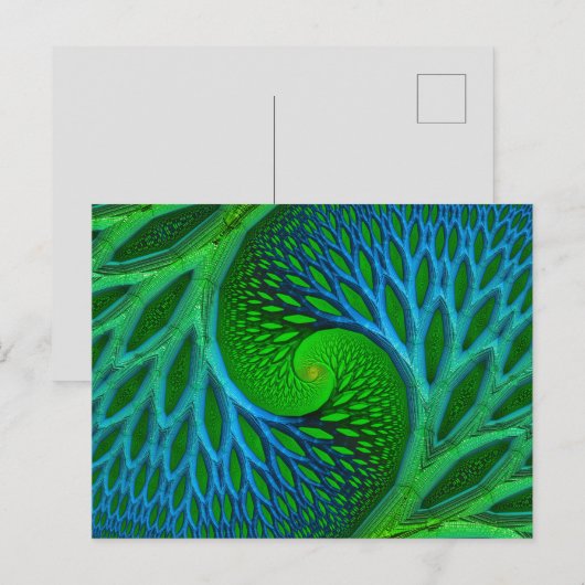 Spirale fractale boom van het leven briefkaart (Voorkant / Achterkant)