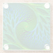 Spirale fractale boom van het leven glazen onderzetter (Achterkant)