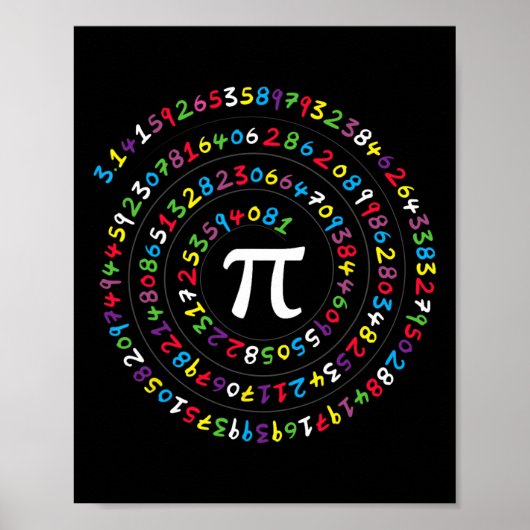 Spirale getallen Pi-verhouding leraar en student P Poster (Voorkant)