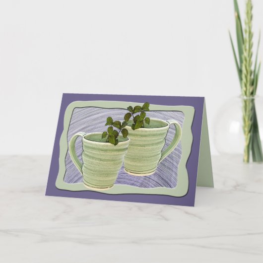 Spirale Groene Munt Takjes Foto Kaart (Voorkant)