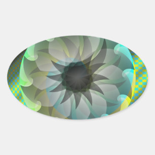 Spirale haai door Kenneth Yoncich Ovale Sticker