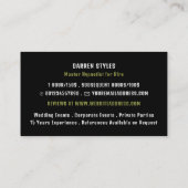 Spirale hypnose, Hypnotist Event Entertainer Visitekaartje (Achterkant)