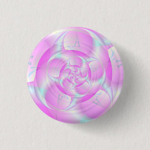 Spirale inktvinnen in roze en blauw ronde button 3,2 cm