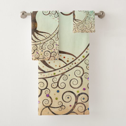 Spirale levensboom - Yggdrasil Bad Handdoek (Insitu)