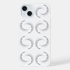 Spirale mit schwarzen Kreisen - iPhone 15 Plus Case