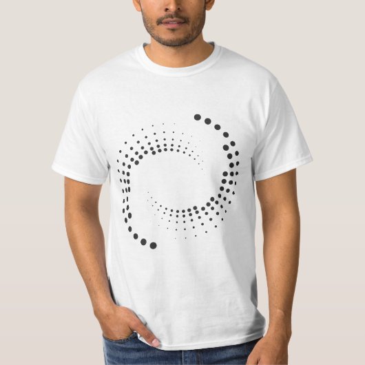 Spirale mit schwarzen Kreisen -  T-shirt (Voorkant)