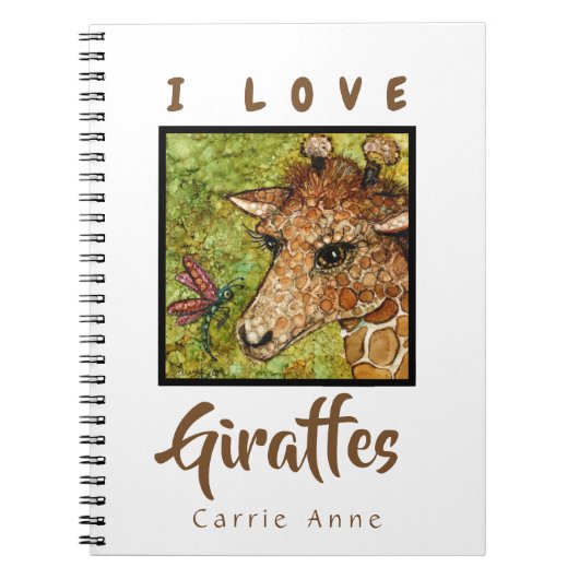 SPIRALE NOTEBOOK-GIRAFFE IK HOOR VAN W/KLANTNAAM NOTITIEBOEK (Voorkant)
