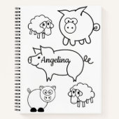 Spirale Notitieboeken voor het kleuren van varkens (Voorkant)