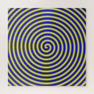 Spirale pijp in goud en blauw legpuzzel