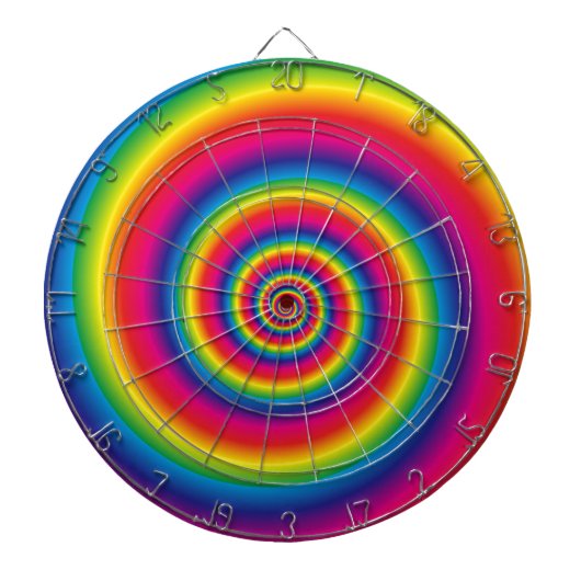 Spirale regenboog dartbord (Voorkant)