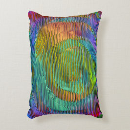 Spirale regenboog met reliëf en romige strepen accent kussen