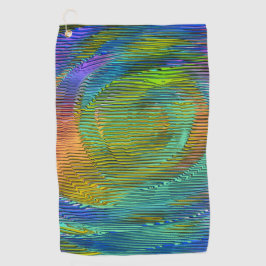 Spirale regenboog met reliëf en romige strepen golfhanddoek