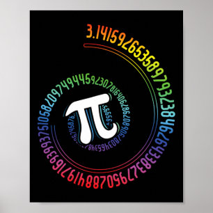 Spirale regenboog Nerd Wiskunde Geek wiskundige Pi Poster