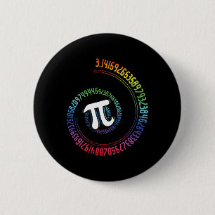 Spirale regenboog Nerd Wiskunde Geek wiskundige Pi Ronde Button 5,7 Cm