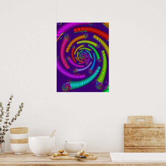 Spirale regenboogbuizen poster (Keuken)