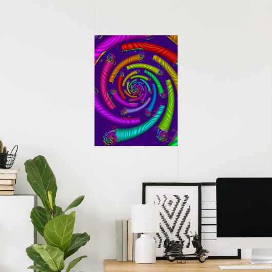 Spirale regenboogbuizen poster (Thuiskantoor)
