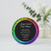 Spirale regenboogStippen Blindenbruiloft Zwarte en Kaart (Staand voorkant)