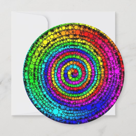 Spirale regenboogStippen Blindenbruiloft Zwarte en Kaart (Achterkant)