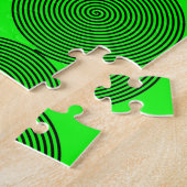 Spirale spiegels voor optische illusie Neon Green Legpuzzel (Zijkant)