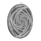 Spirale stappen in zwart-wit dartbord (Voorkant Links)