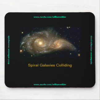 Spirale sterrenstelsels die Mousepad in botsing br Muismat