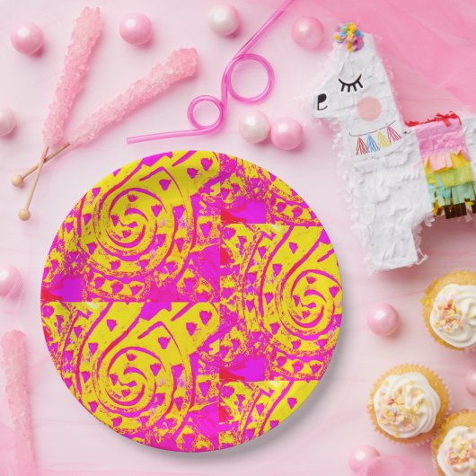 Spirale vlam! papieren bordje (Feest)