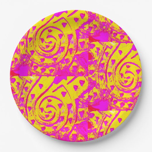 Spirale vlam! papieren bordje (Voorkant)