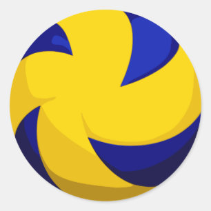 Spirale volleybalstickers (glad) ronde sticker