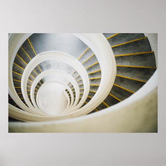Spirale zwarte en witte trappen poster (Voorkant)