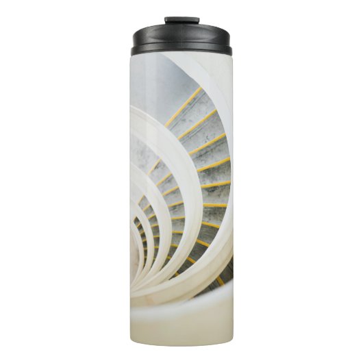 Spirale zwarte en witte trappen thermosbeker (Voorkant)