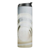 Spirale zwarte en witte trappen thermosbeker (Gedraaid links)