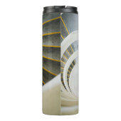 Spirale zwarte en witte trappen thermosbeker (Achterkant)