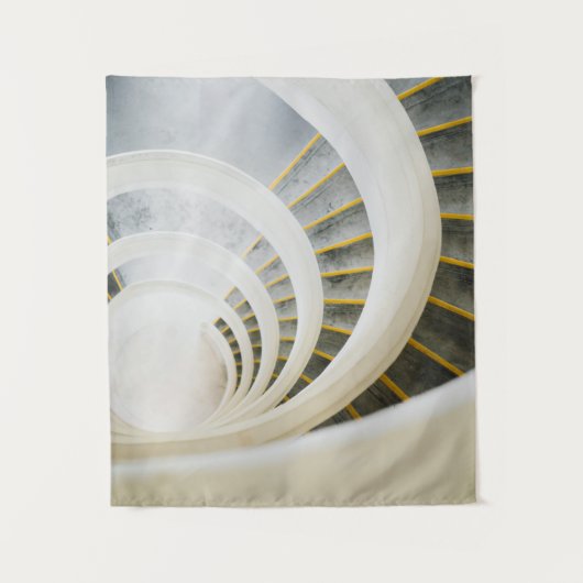 Spirale zwarte en witte trappen wandkleed (Voorkant)