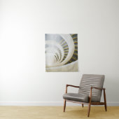 Spirale zwarte en witte trappen wandkleed (In situ)