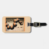 Spiraled Clay Wind Chimes still Life Bagagelabel (Voorkant horizontaal)