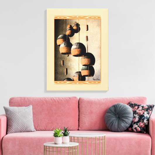 Spiraled Clay Wind Chimes still Life Canvas Afdruk (Insitu (Woonkamer))