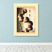 Spiraled Clay Wind Chimes still Life Canvas Afdruk (Insitu (Houten vloer))